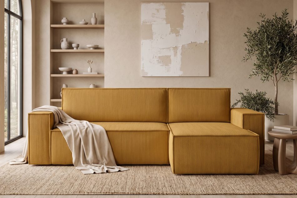 NAPI Universal-Ecksofa mit Schlaffunktion gelb rechts/links gelb - Foto 23
