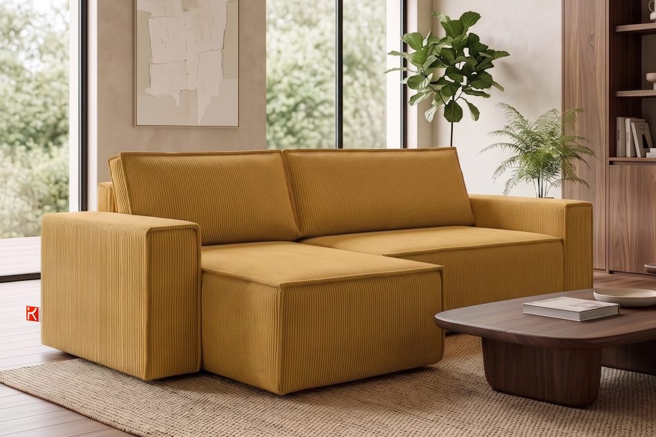 NAPI Universal-Ecksofa mit Schlaffunktion gelb rechts/links gelb - Foto 21