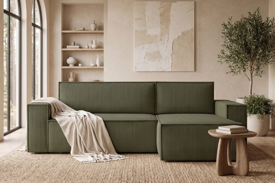 NAPI Universal-Ecksofa beidseitig ausklappbar mit Schlaffunktion in olivgrün oliv - Foto 23