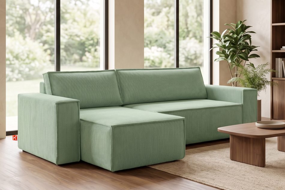 NAPI Mehrzweck-Ecksofa mit Schlaffunktion mint rechts/links Minze - Foto 24