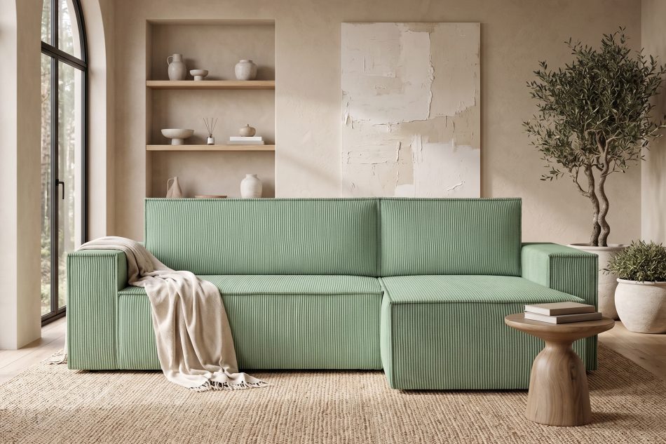 NAPI Mehrzweck-Ecksofa mit Schlaffunktion mint rechts/links Minze - Foto 26