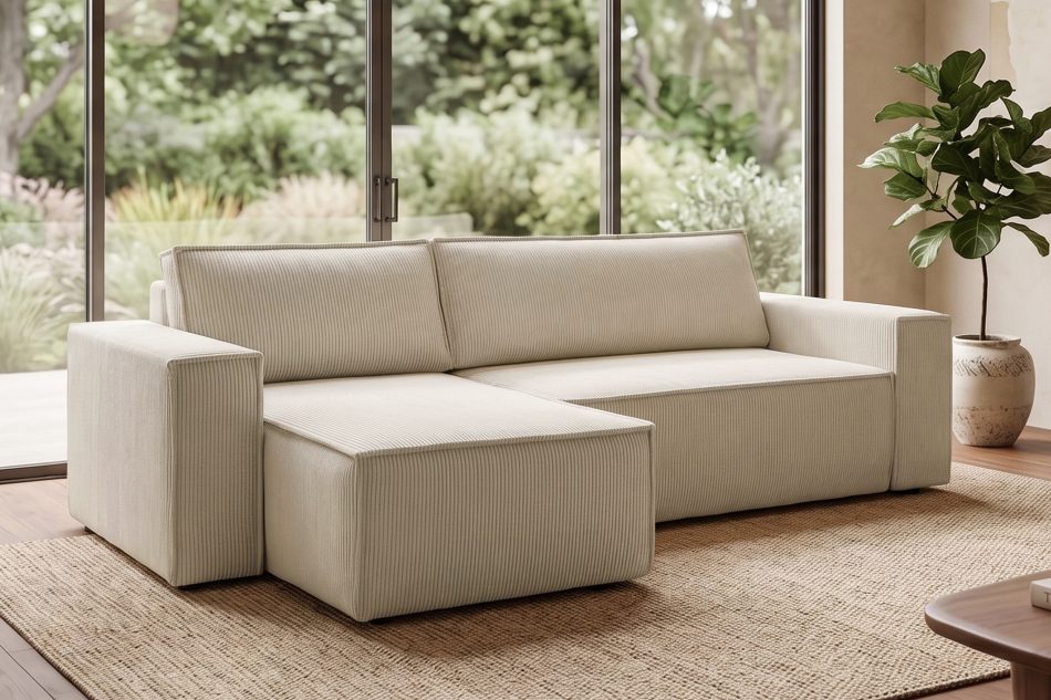 NAPI Universal-Ecksofa mit Schlaffunktion creme rechts/links creme - Foto 26
