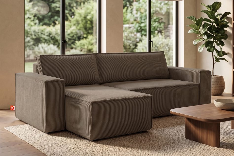 NAPI Universal-Ecksofa mit Schlaffunktion braun rechts/links braun - Foto 21