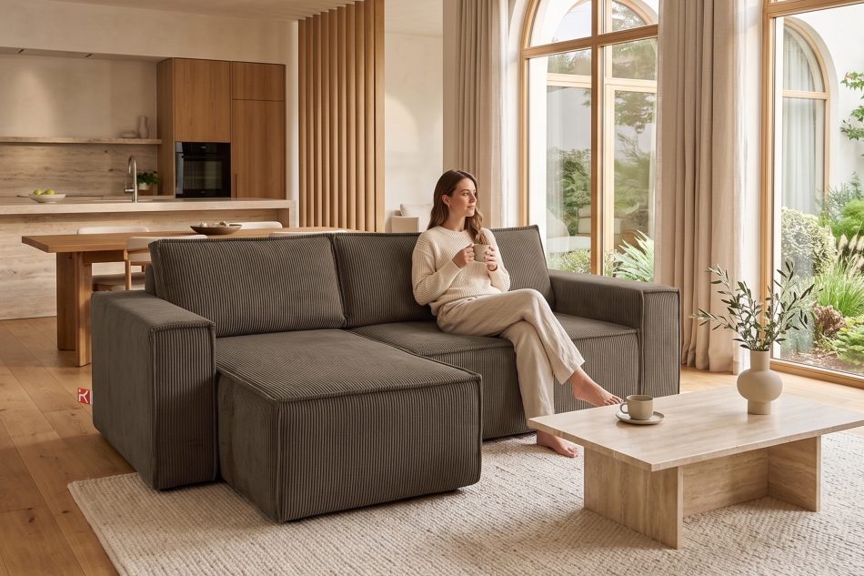 NAPI Universal-Ecksofa mit Schlaffunktion braun rechts/links braun - Foto 22