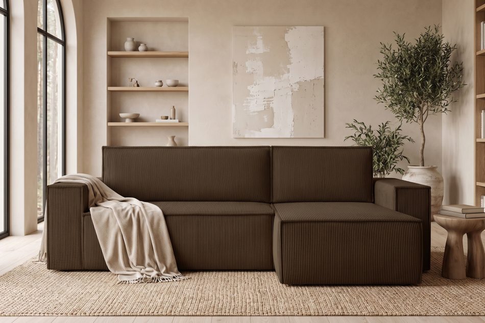 NAPI Universal-Ecksofa beidseitig ausklappbar mit Schlaffunktion in dunkelbraun Dunkelbraun - Foto 23