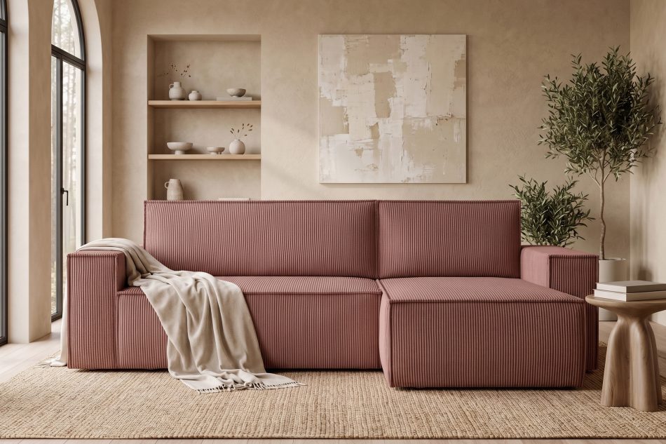 NAPI Universal-Ecksofa beidseitig ausklappbar mit Schlaffunktion in rosa rosa - Foto 23