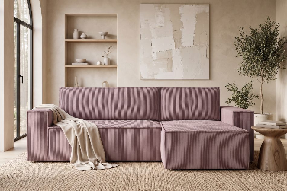 NAPI Universal-Ecksofa beidseitig ausklappbar mit Schlaffunktion in hellviolett hellviolett - Foto 23