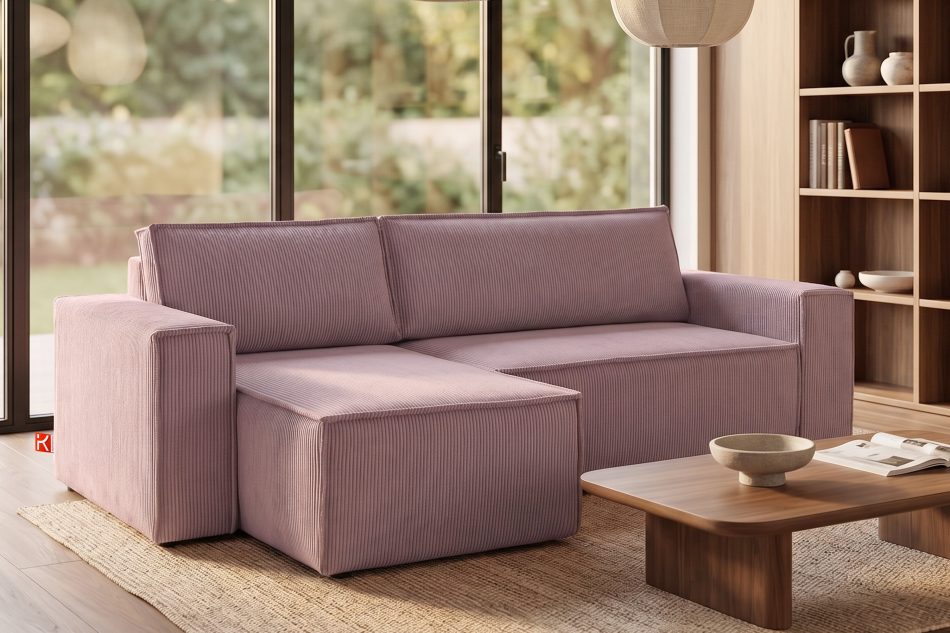 NAPI Universal-Ecksofa beidseitig ausklappbar mit Schlaffunktion in hellviolett hellviolett - Foto 21