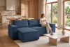 NAPI Universal-Ecksofa beidseitig ausklappbar mit Schlaffunktion in marineblau marineblau - Foto 23