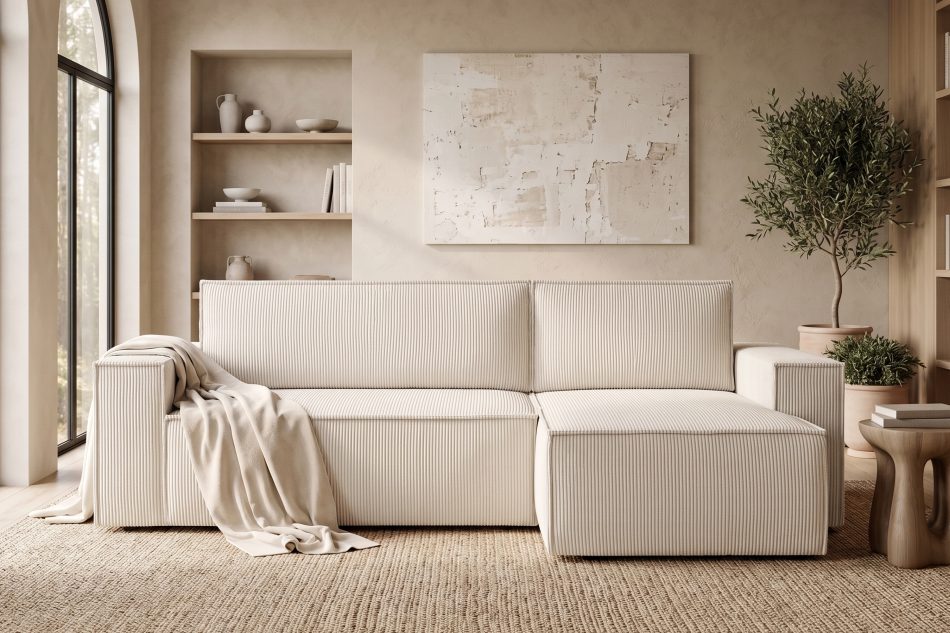 NAPI Universal-Ecksofa beidseitig ausklappbar mit Schlaffunktion in ecrufarben ecrufarben - Foto 23