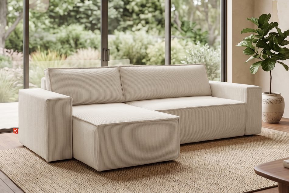 NAPI Universal-Ecksofa beidseitig ausklappbar mit Schlaffunktion in ecrufarben ecrufarben - Foto 21