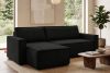 NAPI Großes beideseitig ausklappbares Kordstoff-Ecksofa in schwarz schwarz - Foto 21