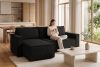 NAPI Großes beideseitig ausklappbares Kordstoff-Ecksofa in schwarz schwarz - Foto 22