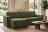 NAPI Großes beidseitig ausklappbares Kordstoff-Ecksofa in olivgrün oliv - Foto 21