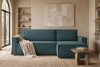 NAPI Großes beidseitig ausklappbares Kordstoff-Ecksofa in blau blau - Foto 23