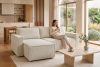 NAPI Großes Ausklappsystem Ecksofa Kordstoff creme rechts/links creme - Foto 26