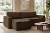 NAPI Großes beideseitig ausklappbares Kordstoff-Ecksofa in dunkelbraun Dunkelbraun - Foto 21