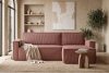 NAPI Großes beidseitig ausklappbares Kordstoff-Ecksofa in rosa rosa - Foto 23