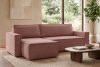 NAPI Großes beidseitig ausklappbares Kordstoff-Ecksofa in rosa rosa - Foto 21