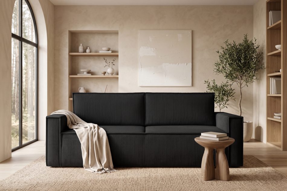 NAPI Sofa 3 mit Schlaffunktion Kordstoff dunkelgrau dunkelgrau - Foto 26