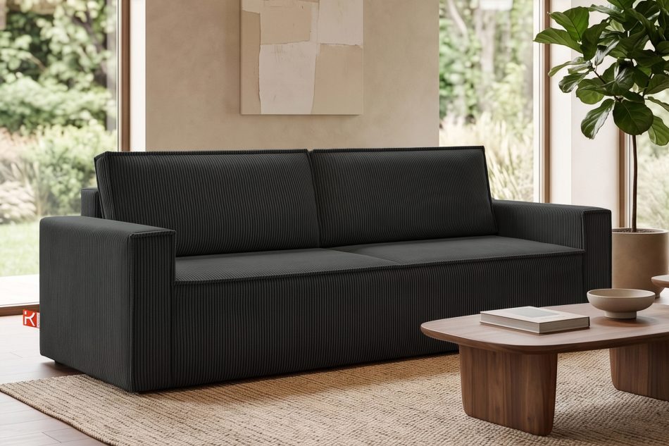 NAPI Sofa 3 mit Schlaffunktion Kordstoff dunkelgrau dunkelgrau - Foto 24