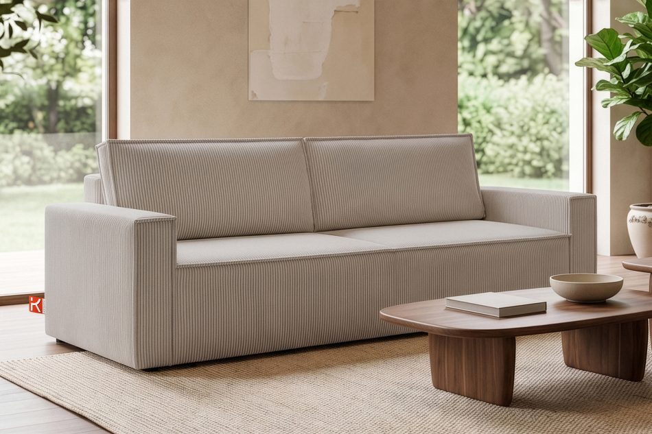 NAPI Sofa 3 mit Schlaffunktion Kordstoff beige beige - Foto 24