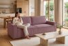 NAPI Dreisitzer-Kordstoffsofa ausklappbar mit Schlaffunktion in hellviolett hellviolett - Foto 23