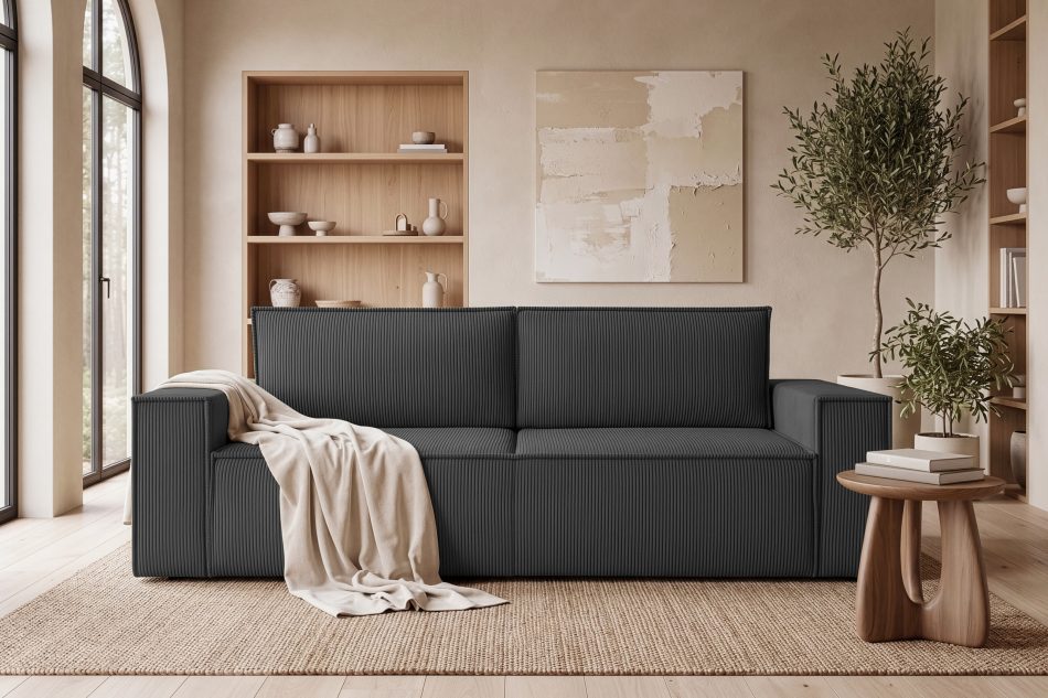 NAPI 3-Sitzer Schlafsofa mit Bettkasten dunkelgrau dunkelgrau - Foto 26