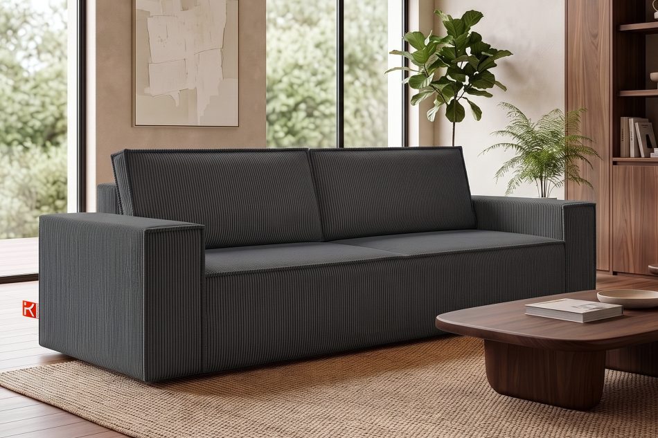 NAPI 3-Sitzer Schlafsofa mit Bettkasten dunkelgrau dunkelgrau - Foto 24