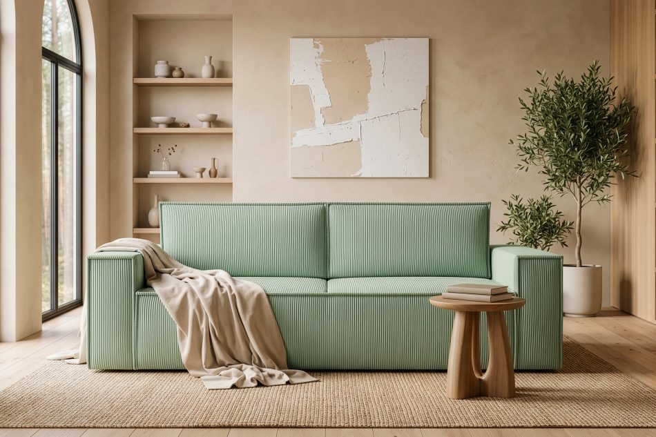 NAPI 3-Sitzer Schlafsofa mit Ausziehbar mint Minze - Foto 24