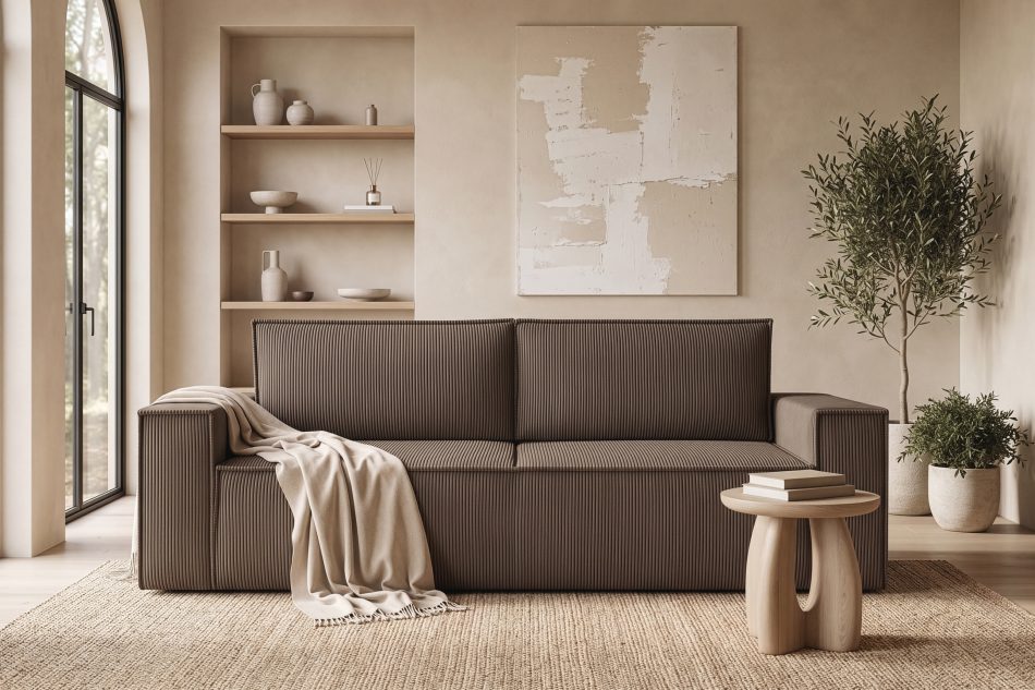 NAPI 3-Sitzer Schlafsofa mit Bettkasten braun braun - Foto 26