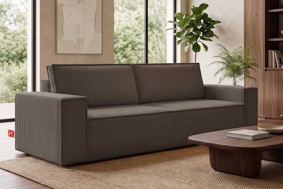 NAPI 3-Sitzer Schlafsofa mit Bettkasten braun braun - Foto 24