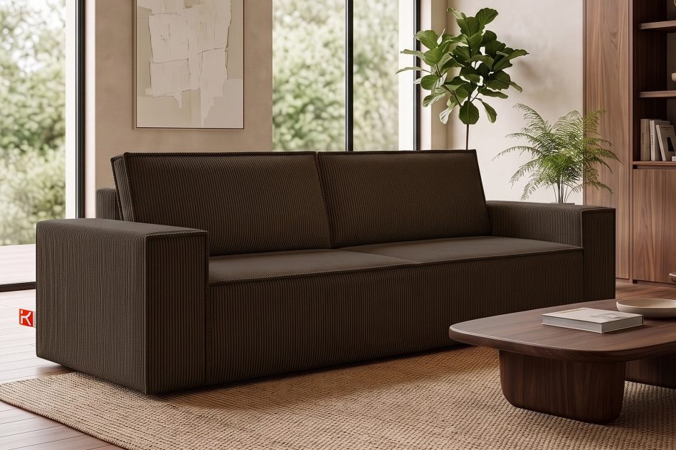 NAPI Dreisitzer-Schlafsofa ausklappbar mit Bettkasten in dunkelbraun Dunkelbraun - Foto 24
