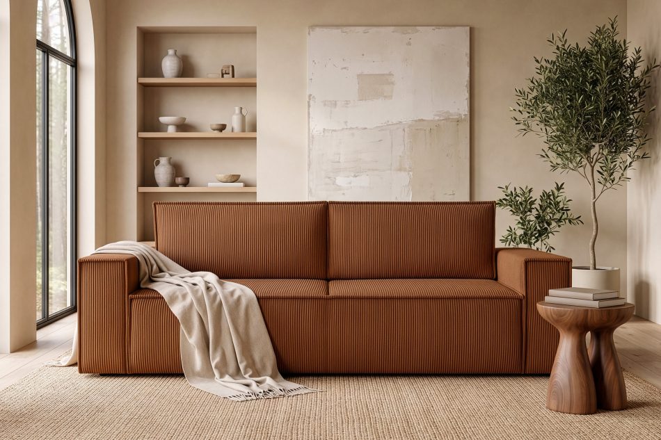 NAPI Dreisitzer-Schlafsofa ausklappbar mit Bettkasten in rot rot - Foto 23