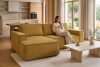 NAPI Kordstoff-Ecksofa links fürs Wohnzimmer mit Schlaffunktion & Bettkasten in gelb gelb - Foto 21