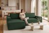 NAPI Kordstoff-Ecksofa links fürs Wohnzimmer mit Schlaffunktion & Bettkasten in dunkelgrün dunkelgrün - Foto 21