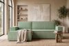 NAPI Ausziehbares Ecksofa für Lounge mint Kordstoff links Minze - Foto 27