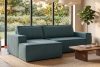 NAPI Kordstoff-Ecksofa links fürs Wohnzimmer mit Schlaffunktion & Bettkasten in blaugrün blau - Foto 19