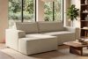 NAPI Kordstoff-Ecksofa links fürs Wohnzimmer mit Schlaffunktion & Bettkasten in cremefarben cremefarben - Foto 24