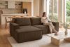 NAPI Kordstoff-Ecksofa links fürs Wohnzimmer mit Schlaffunktion & Bettkasten in dunkelbraun dunkelbraun - Foto 21