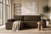 NAPI Kordstoff-Ecksofa links fürs Wohnzimmer mit Schlaffunktion & Bettkasten in dunkelbraun dunkelbraun - Foto 22