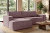 NAPI Kordstoff-Ecksofa links fürs Wohnzimmer mit Schlaffunktion & Bettkasten in hellviolett hellviolett - Foto 20