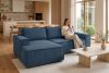 NAPI Kordstoff-Ecksofa links fürs Wohnzimmer mit Schlaffunktion & Bettkasten in marineblau marineblau - Foto 21