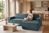 NAPI Kordstoff-Ecksofa rechts mit Schlaffunktion & Bettkasten in blau blau - Foto 21