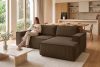 NAPI Kordstoff-Ecksofa rechts mit Schlaffunktion & Bettkasten in dunkelbraun dunkelbraun - Foto 21