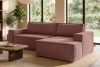 NAPI Kordstoff-Ecksofa rechts mit Schlaffunktion & Bettkasten in rosa rosa - Foto 20