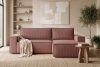 NAPI Kordstoff-Ecksofa rechts mit Schlaffunktion & Bettkasten in rosa rosa - Foto 22