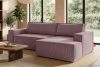 NAPI Kordstoff-Ecksofa rechts mit Schlaffunktion & Bettkasten in hellviolett hellviolett - Foto 20