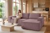 NAPI Kordstoff-Ecksofa rechts mit Schlaffunktion & Bettkasten in hellviolett hellviolett - Foto 21