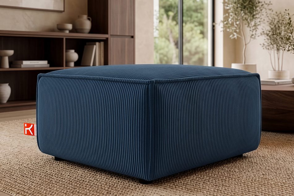 NAPI Großer Kordstoff-Sitzhocker in marineblau marineblau - Foto 8